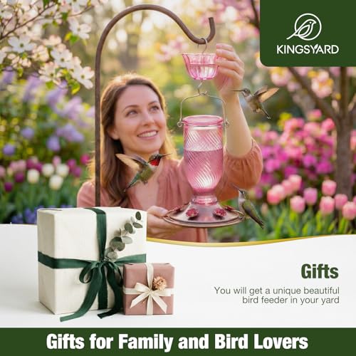 24 Oz Glass Hummingbird Feeder for Outdoors