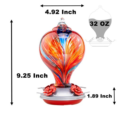 Hummingbird Feeders Blown Glass Hummingbird Feeder