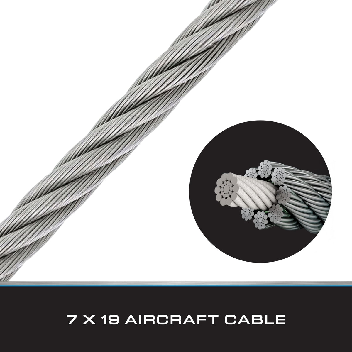 7x19 Aircraft Cable (46 Foot)