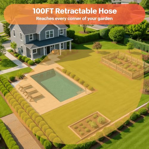 Retractable Rubber Hybrid Garden Hose Reel