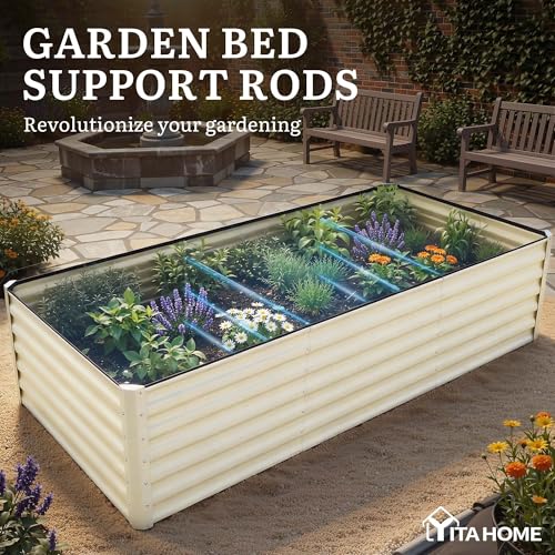 2pcs 8x4x2ft Large Raised Garden Bed Kit (Cream Yellow / 8x4x2ft 2pcs)