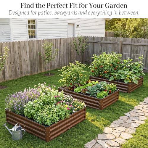 Galvanized Raised Garden Bed 6x3x1FT Outdoor Large Metal Planter Box Steel Kit for Planting Vegetables