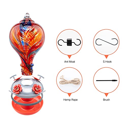 Hummingbird Feeders Blown Glass Hummingbird Feeder