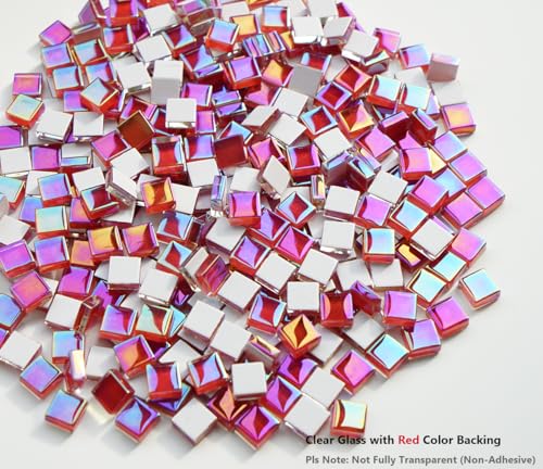 0.66lbs Ruby Red Iridescent Mosaic Tiles (10.56 Ounce)