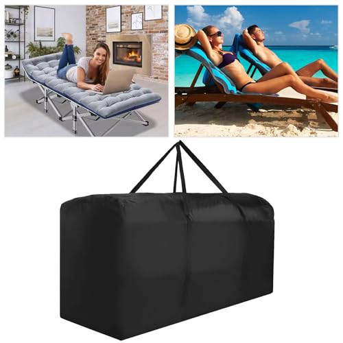 Patio Cushion Storage Bag Waterproof Extra Large Protective Zippered Outdoor Cushion Storage Bags Furniture Storage Bag with Handles (2 Count)