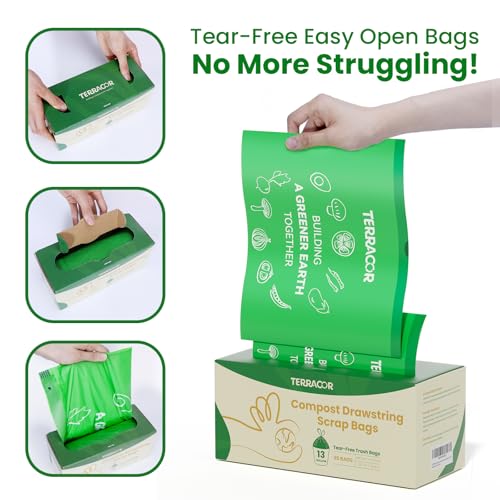 13 Gallon Compostable Trash Bags Drawstring (35 Count)