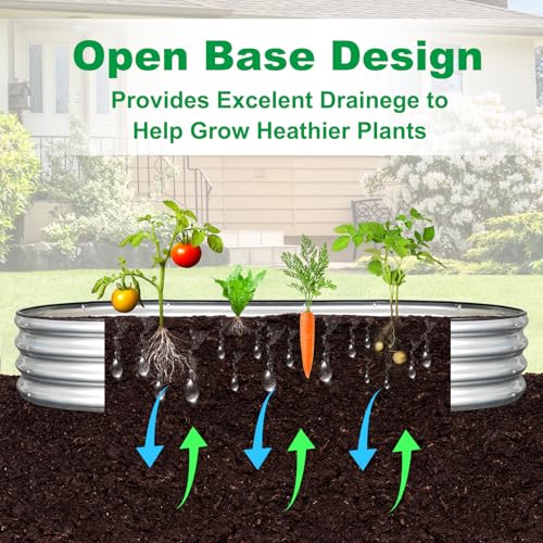 2 Pcs 6×3×1ft Oval Raised Garden Bed (2 Count)
