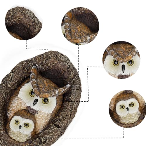 Owlet and Mom Owl Tree Faces