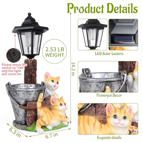 Solar Cat Outdoor Statues