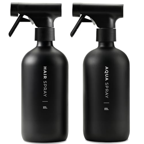Black Glass Spray Bottle for Hair (2 Count)