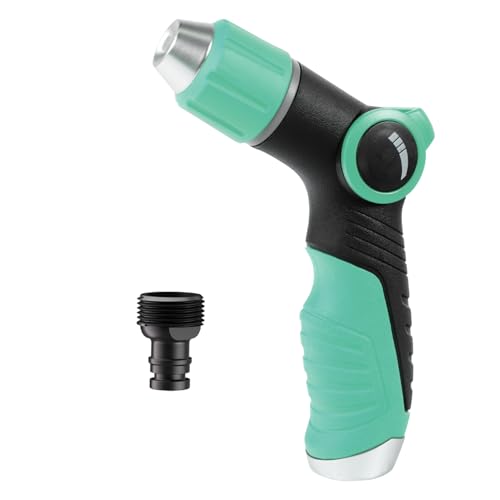 Garden Hose Nozzle Sprayer High Pressure Water Hose Nozzle with 4 Patterns with Adjustable Spray for Car Washing (Lightblue)