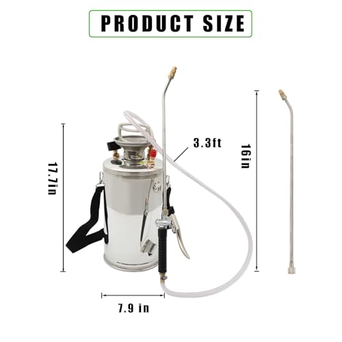 1.5 Gallon Stainless Steel Sprayer Hand Pump Sprayer