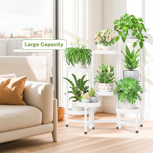 8 Tier Folding Plant Stand Indoor Outdoor (White / 8 Tiers)