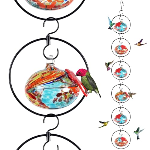 Flexible 6 Circular Hummingbird feeders for Outdoors Hanging Ant and Bee Proof