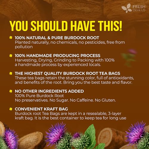 Premium 40 Bags Burdock Root Tea (40 Count (Pack of 1))