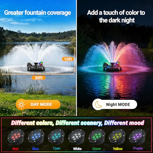 Pond Fountain Aerator with Lights