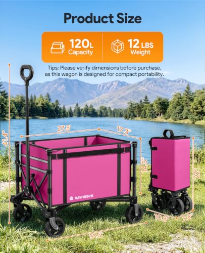 Collapsible Wagon with Wheels (Pink)