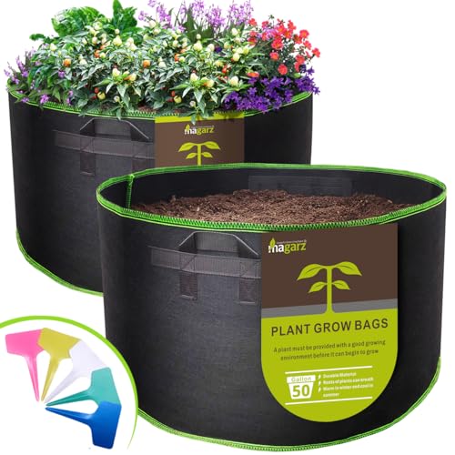 2 Pack 50 Gallon Fabric Flower Pots Garden Felt Grow Bags with Handle (2 Count)