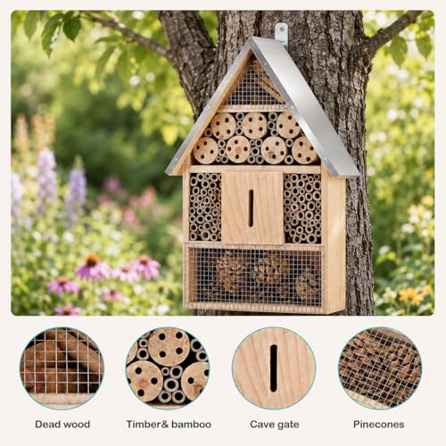 Wooden Mason Insect Bee Butterfly House (500 Gram)