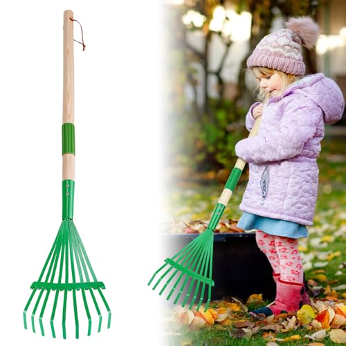 33" Kids Leaf Rake with Gloves