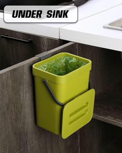 1.3 Gal Hanging Small Trash Can with Lid