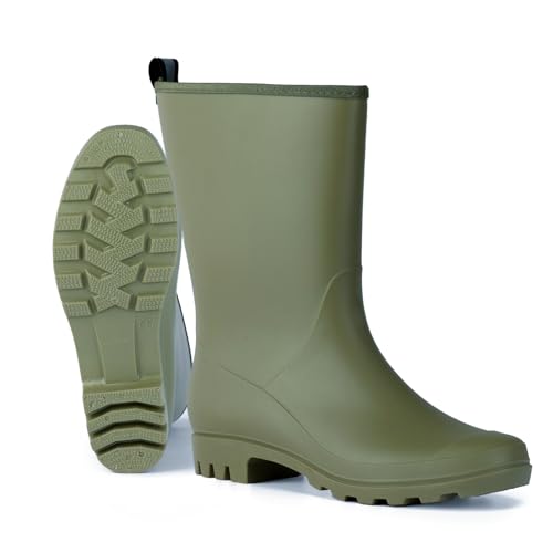 Wide Calf Women's Rain Boots Waterproof PVC Rubber Garden Boot Outdoor