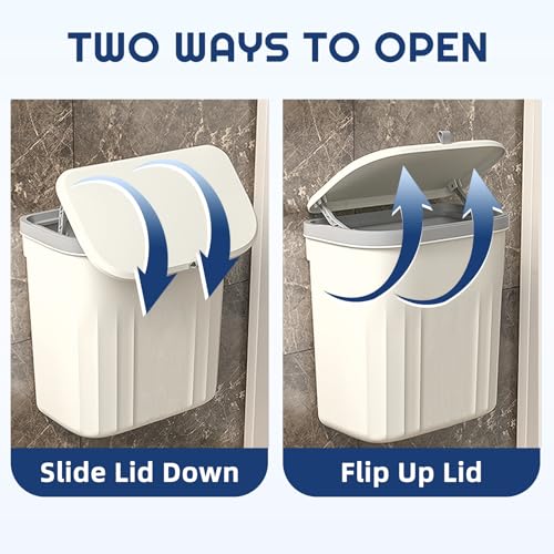 3 Pack Hanging Trash Can with Lid (3 Count)