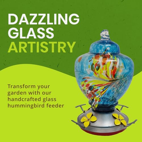 Glass Hummingbird Feeder for Outdoors