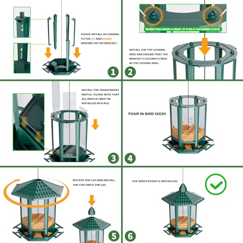 4 Pack Bird Feeders for Outdoor Hanging