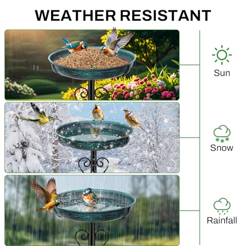 Metal Bird Bath for Outside