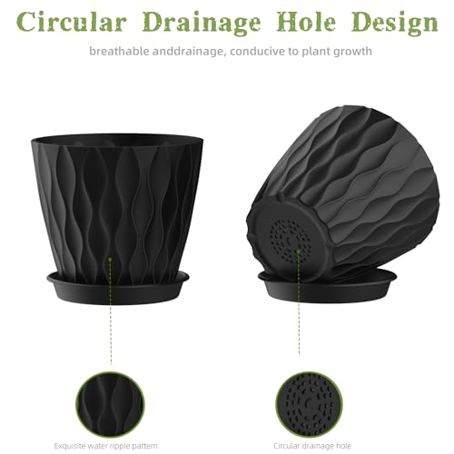 6 Inch Plant Pots (Black / 6inch)