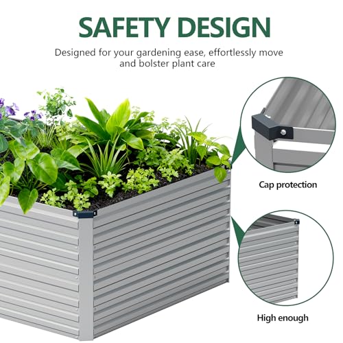 6x3x2ft Galvanized Raised Garden Bed