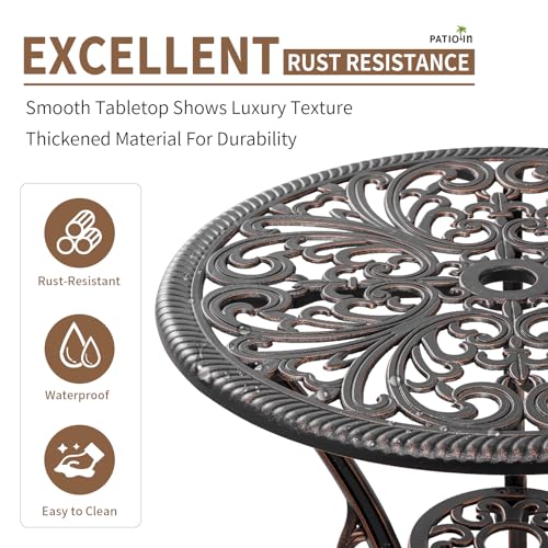 3 Piece Cast Aluminum Bistro Set