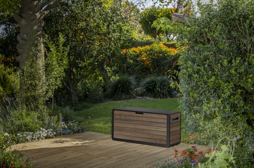 Premium Everwood 71 Gal Outdoor Storage Box and Patio Side Table