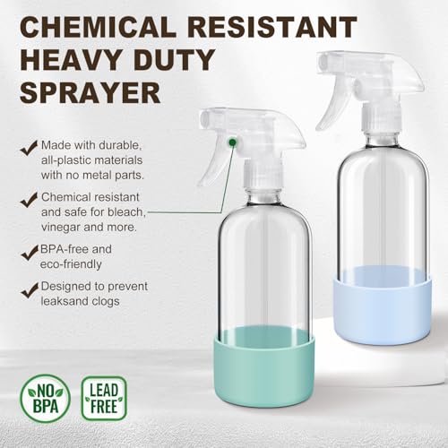 Glass Spray Bottles with Silicone Sleeves (2 Count)