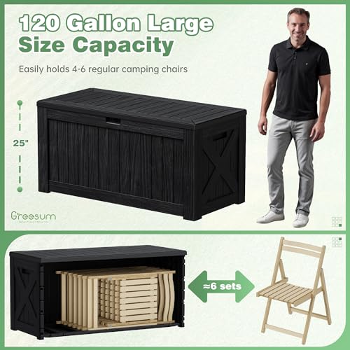Outdoor Storage Box 120 Gallon Storage Bin with Lid for Patio Furniture
