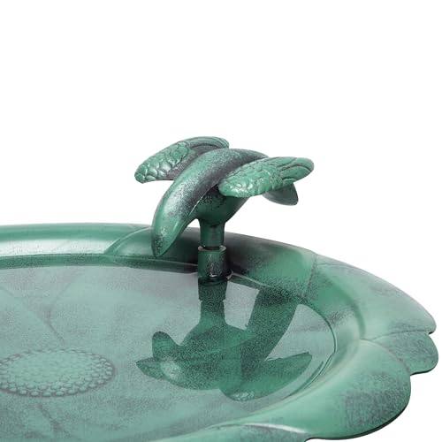 31" Tall Outdoor Antique Flower Birdbath with Bird Decoration Yard Statue