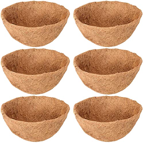 6 Pack 12 Inch Hanging Basket Coco Liners Replacement (6pcs / 12 Inch)