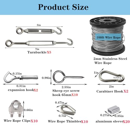 1 16 Inch Wire Rope Kit (3.2808 Foot)