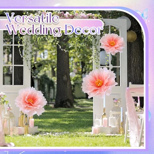 3 Pcs Pink Gaint Flower Decoration for Wedding Reception (Flower / Pink)