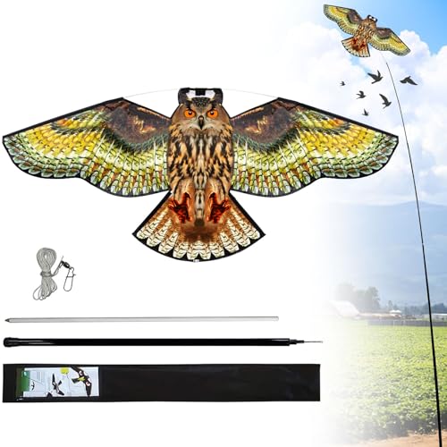 Bird Scarer Kite with 13ft Pole Bird Hawk Flying Kite