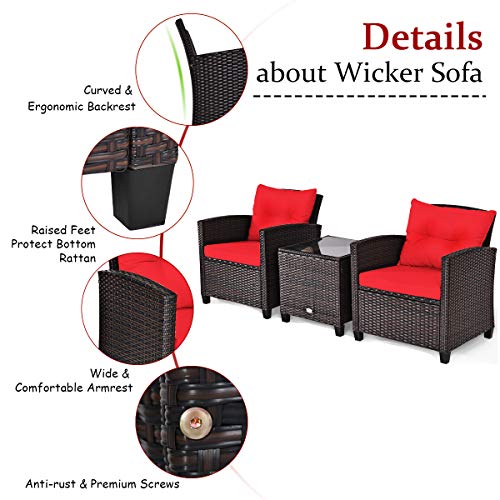 3 Pieces Patio Furniture Set
