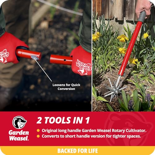 Rotary Hand Cultivator Tiller for Aerating Weeding Planting