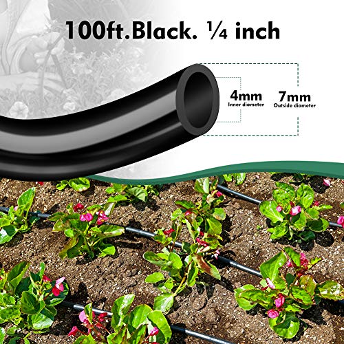 100FT 1 4” Drip Irrigation Tubing (100 Foot)