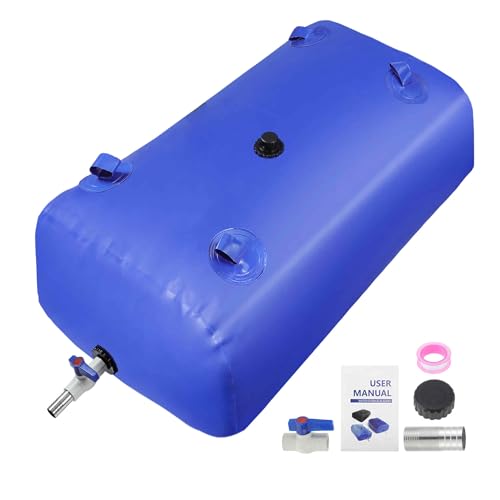 240 L 63.4 gal Water Storage Bladder Container Large Capacity Foldable Portable Water Tank Urgency Water Bladder Soft Water Bag RV Camping Garden Watering Field Irrigation 1000D