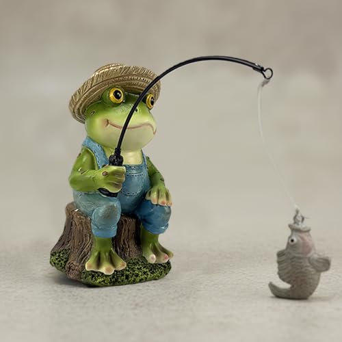 Frog Fisher Garden Statue (Frog-tree Stump)