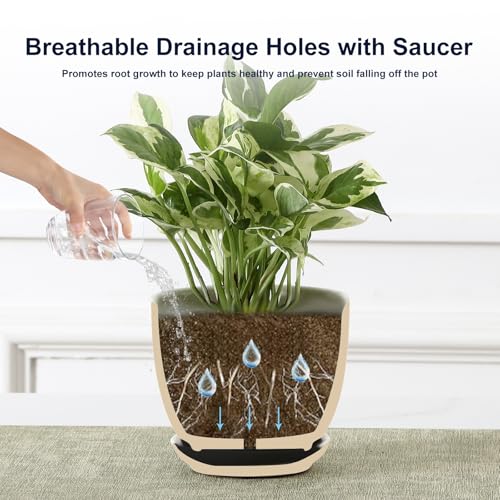 Sureasy Ceramic Indoor Plant Pots (Green / 5.6 inch)