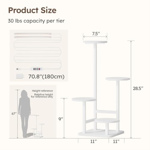 Plant Stand Indoor with Grow Light