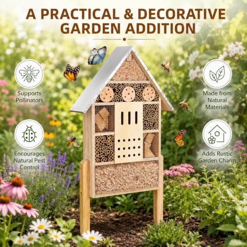 Extra Large Wooden Insect House with Stakes (500 Gram)