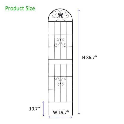 2 Pack Garden Trellises with Black Metal Coating